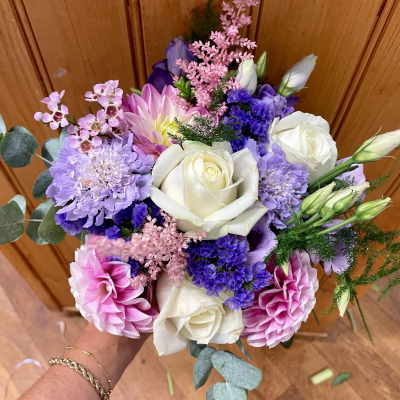 Findon Flowers Pink and Purple Bridal Bouquet