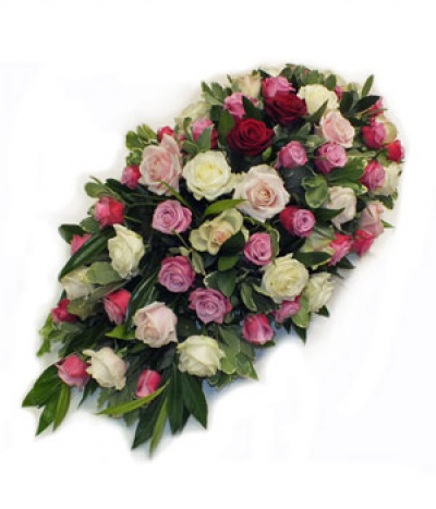 Always Beautiful - An enchanting mix of varied rose colours, including pale and deep pink, ivory and red. 
Please just let us know if you would like to change any rose colours to suit your preferences.