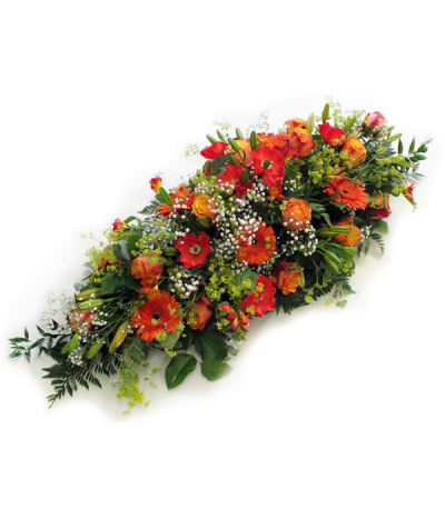 Sunset Dreams - A gorgeous selection of reds and oranges, bursting with an array of flower varieties such as gerberas, roses, lilies, gypsophila, bupleurum and more.
Please note that the red anenomes are not available all year around and will be replaced with gerberas or similar if not in season.