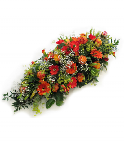 Sunset Dreams - A gorgeous selection of reds and oranges, bursting with an array of flower varieties such as gerberas, roses, lilies, gypsophila, bupleurum and more.
Please note that the red anenomes are not available all year around and will be replaced with gerberas or similar if not in season.