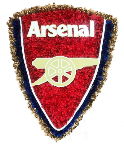 Arsenal Football Badge - When their passion was football, look towards a badge depicting their favourite team- such as this Arsenal design, expertly created using dyed chrysanthemums and laminated decals a