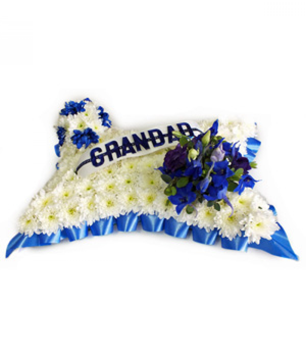 Blue and White Football Pillow