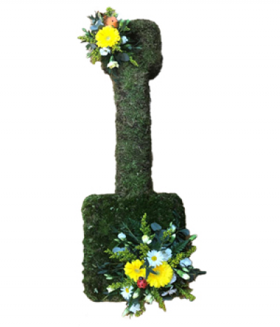 Gardener's Spade Tribute - For those passionate about gardening, this mossed spade design is the ideal memorial tribute.