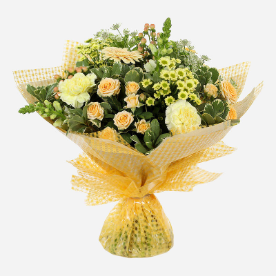 Sunrise - Energise their day with a stunning surprise. A warm collection of seasonal flowers artistically arranged by an artistic florist. Available for same day delivery when ordered before 2pm.