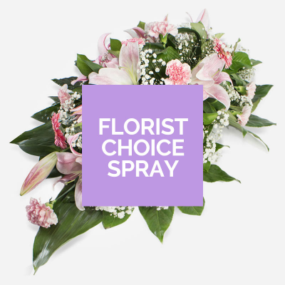 Florists Choice Spray - The spray will be arranged in Oasis by a professional florist using a beautiful collection of flowers and foliage suitable for the occasion . Colours and requested flowers cannot be guaranteed.