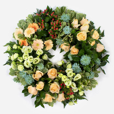 Eco Wreath SYM-354 - Open Style Wreath on Eco base.