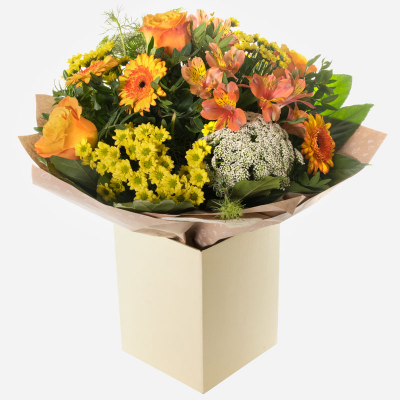 Sunset View - This beautiful collection of warm shaded flowers is the perfect gift for any time of year.