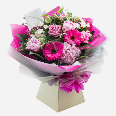 Cherry Blossom - A vibrant pink handtied simply stunning just like it’s inspiration - The Cherry Blossom Tree. Same day flower delivery by local florists - and the Cherry Blossom is a stunning choice.