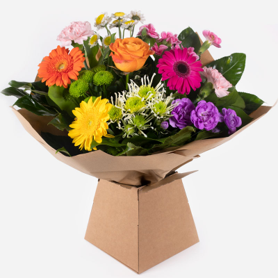 Jelly Bean - This amazing profusion of colour is bound to brighten the dullest of days. A vibrant and joyful floral gift with character in abundance.